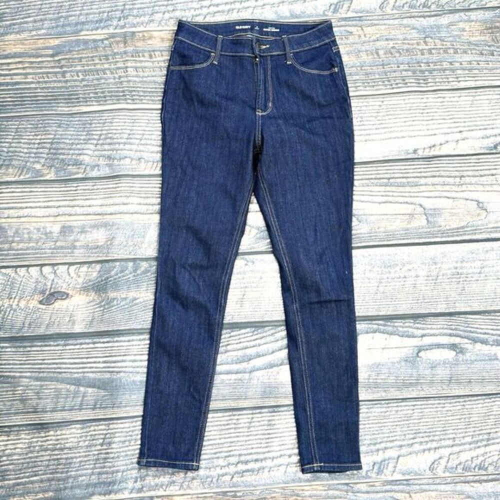 Old Navy Women's Size 4 Short High Rise Super Skinny Stretch Denim Jeans Dark‎